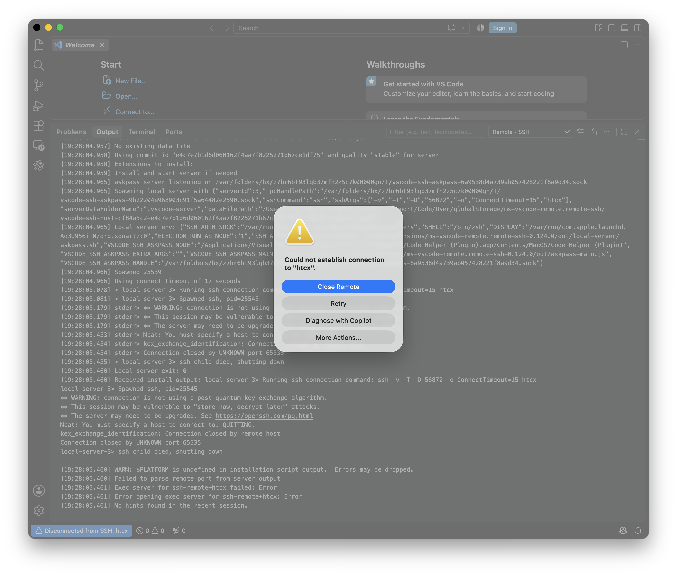 vscode error