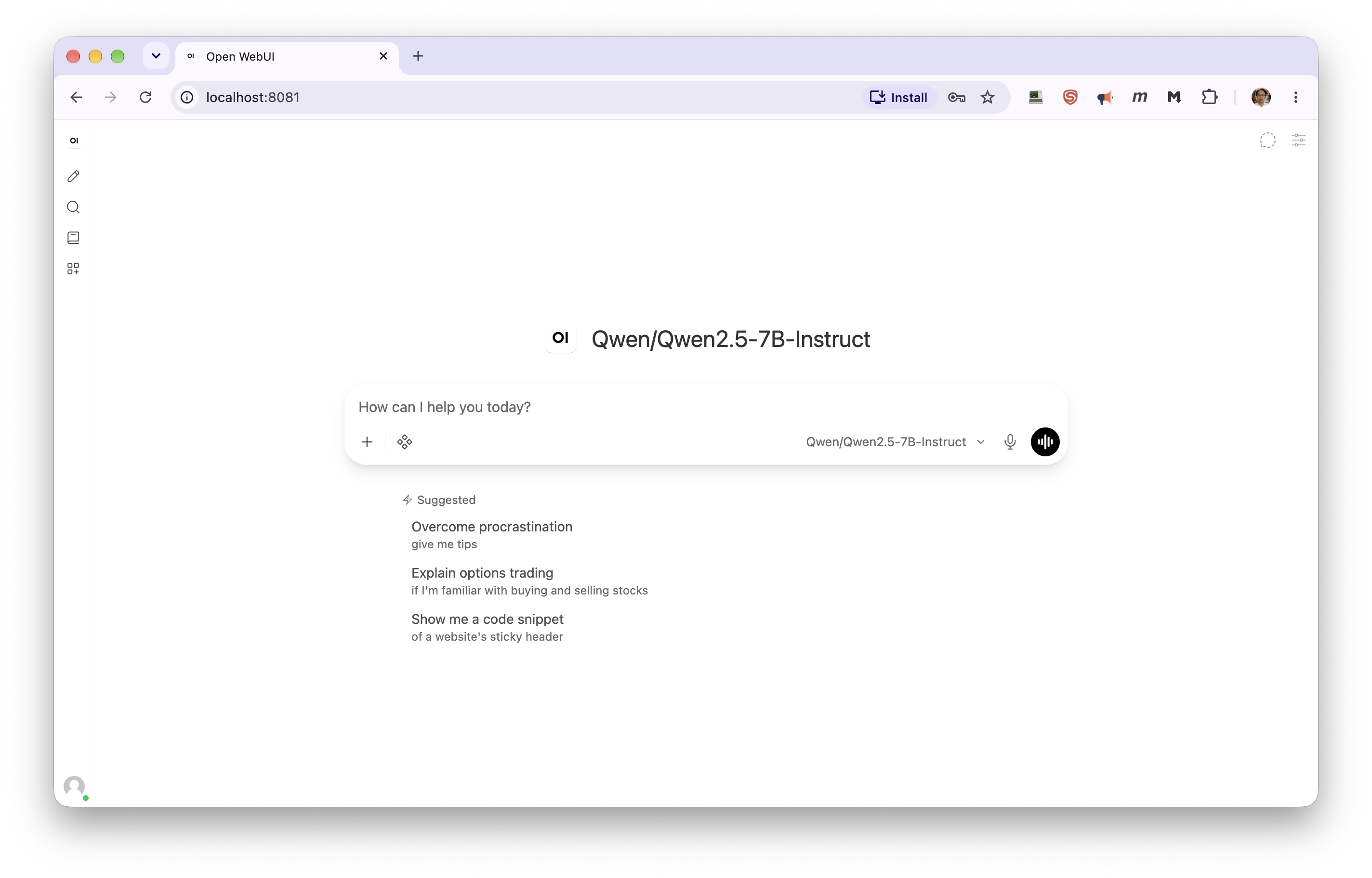 Open WebUI through an SSH tunnel, serving a model from a CRCD GPU