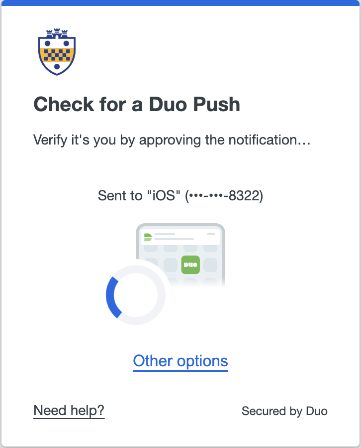 Duo Push prompt waiting for approval
